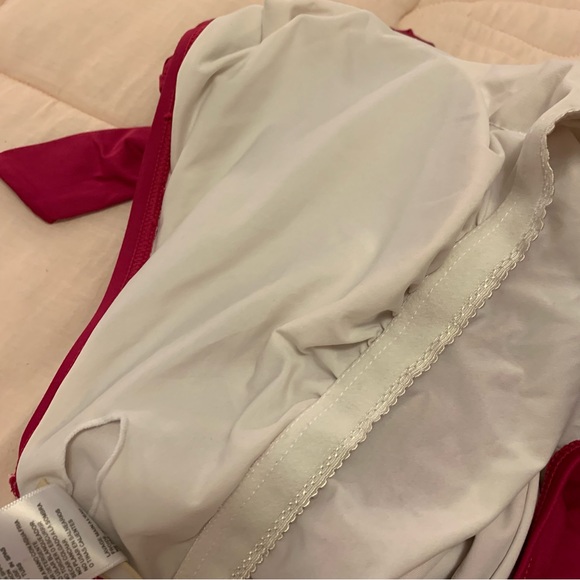 MICHAEL KORS fuchsia pink size 12 swimsuit one piece with metal accent halter - Picture 8 of 12